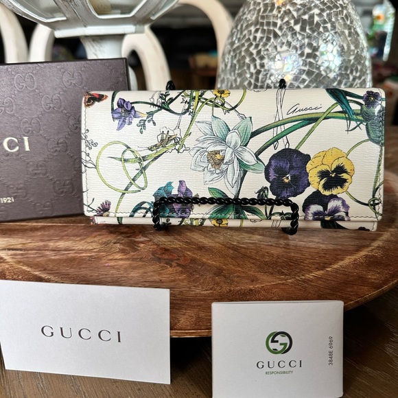 Gucci Floral leather long wallet - Picture 2 of 15